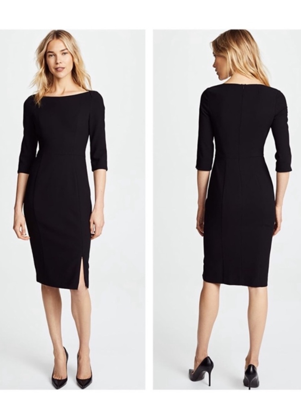 Black Halo Marissa Sheath Dress Classic Black Sheath Dress with Elbow Sleeves